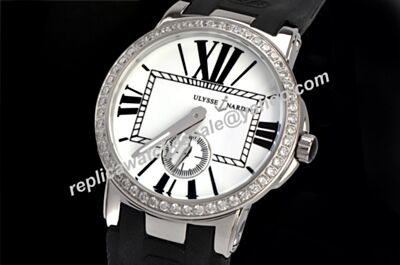 Ulysse Nardin Executive  Ref 243-00B/421 Paved Diamonds Bezel Quartz No Date Watch 