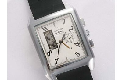 Zenith Port Royal Rectangle Chronograph Tourbillon Date 36mm White Gold Watch 